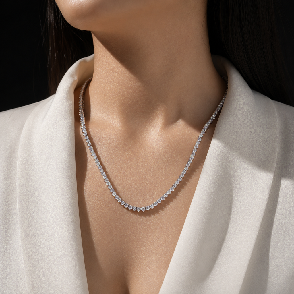 Colar Essenza Riviera Allure em Prata 925 e Moissanita