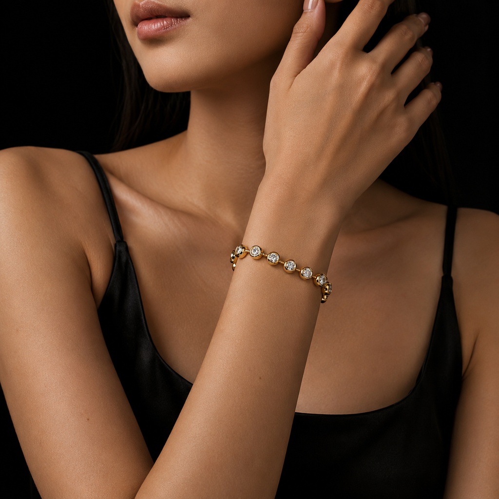 Pulseira Essenza Alba em Prata 925 e Moissanita