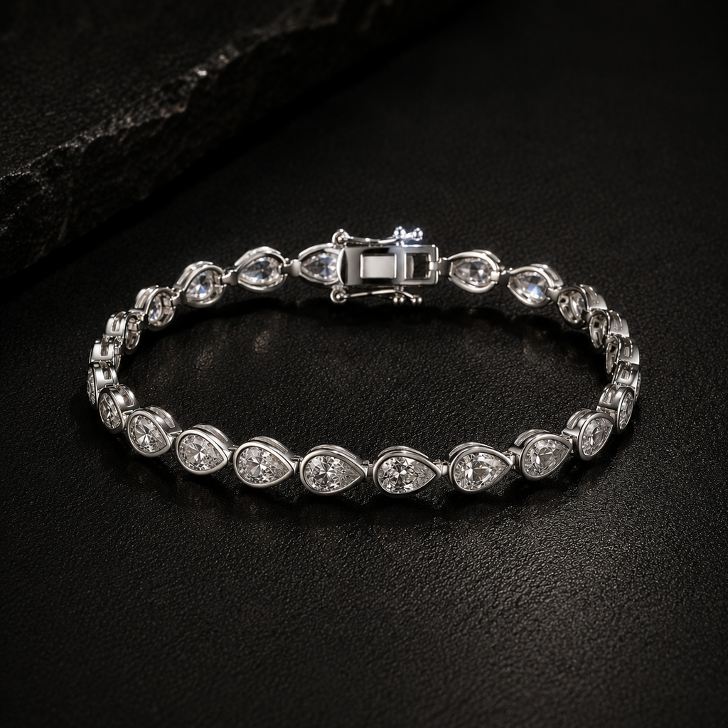 Pulseira Essenza Lumi em Prata 925 e Moissanita