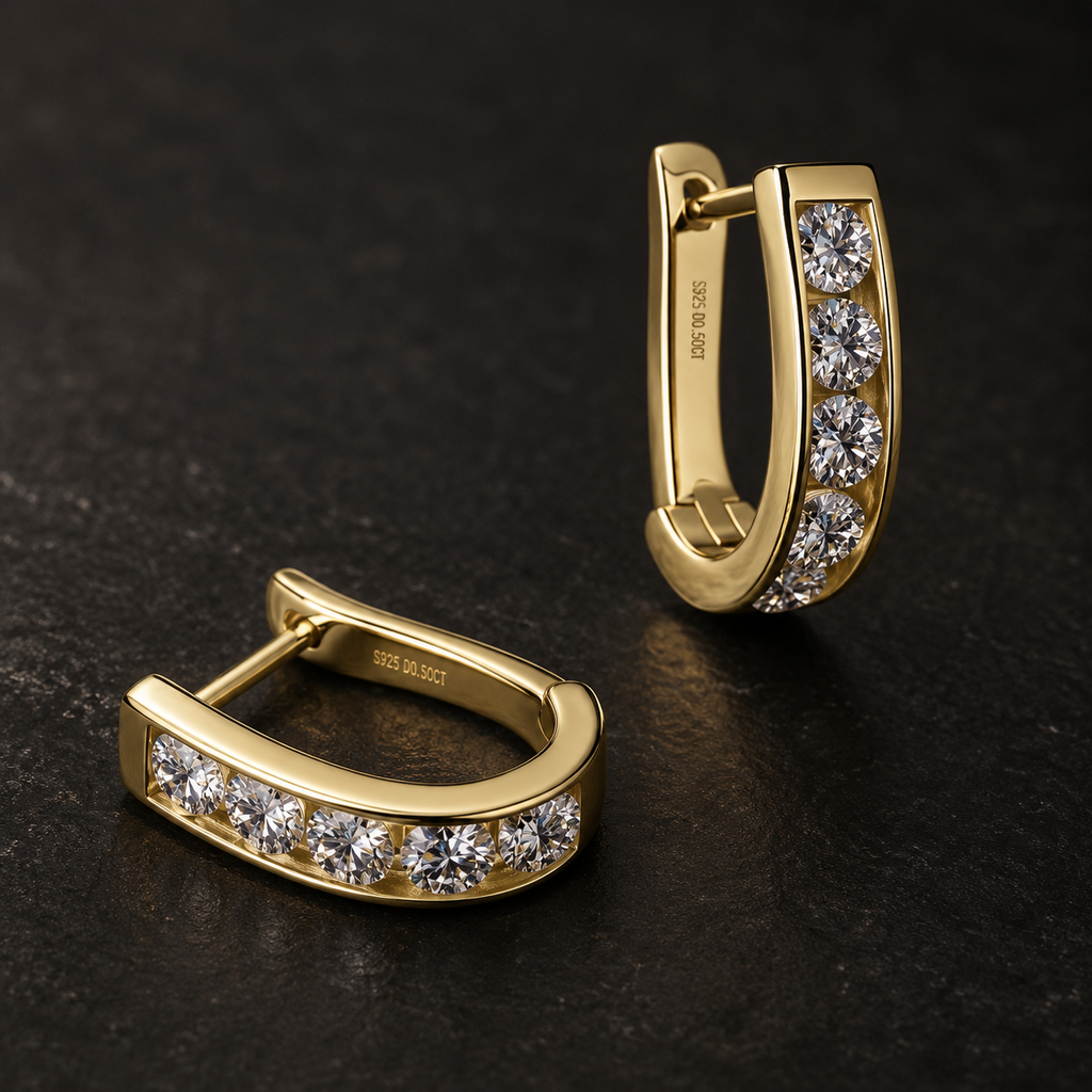 Argola Essenza Riviera em Prata 925 e Moissanita