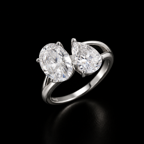 Anel Angle Bold em Prata 925 e Moissanita