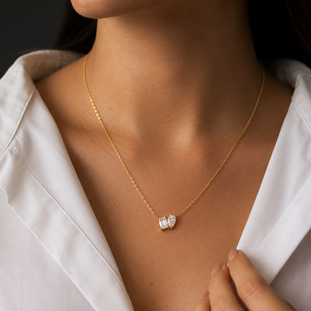 Colar Angle Maeva em Prata 925 e Moissanita