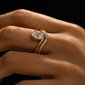 Anel Angle Enlace em Prata 925 e Moissanita