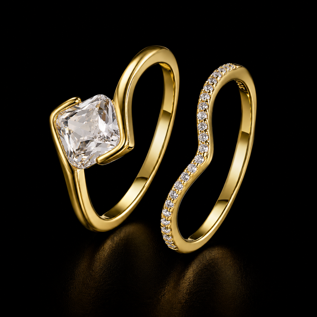 Anel Angle Ease em Prata 925 e Moissanita
