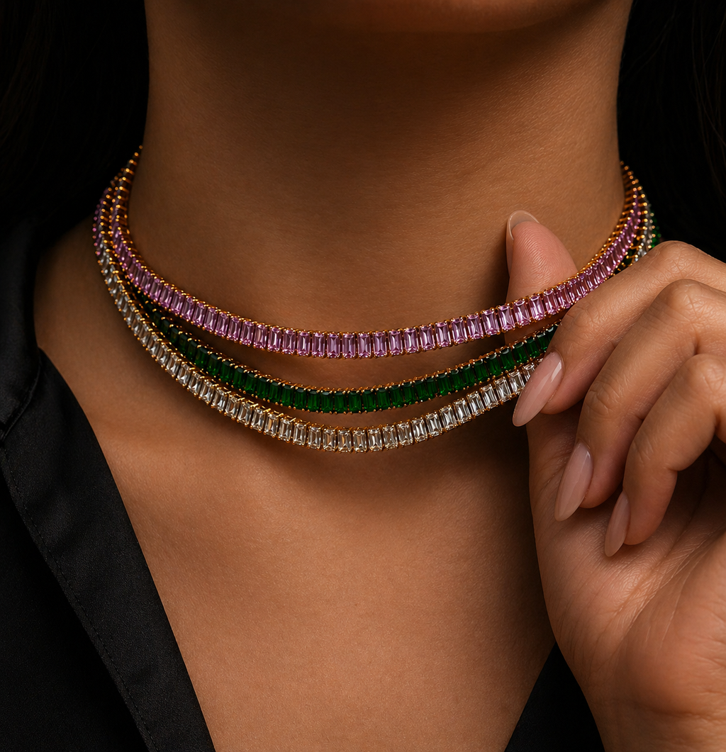 Choker Linea Riviera Baguete