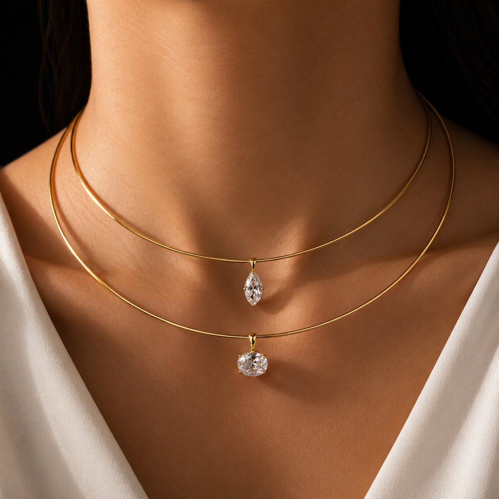 Colar Angle Bess em Prata 925 e Moissanita
