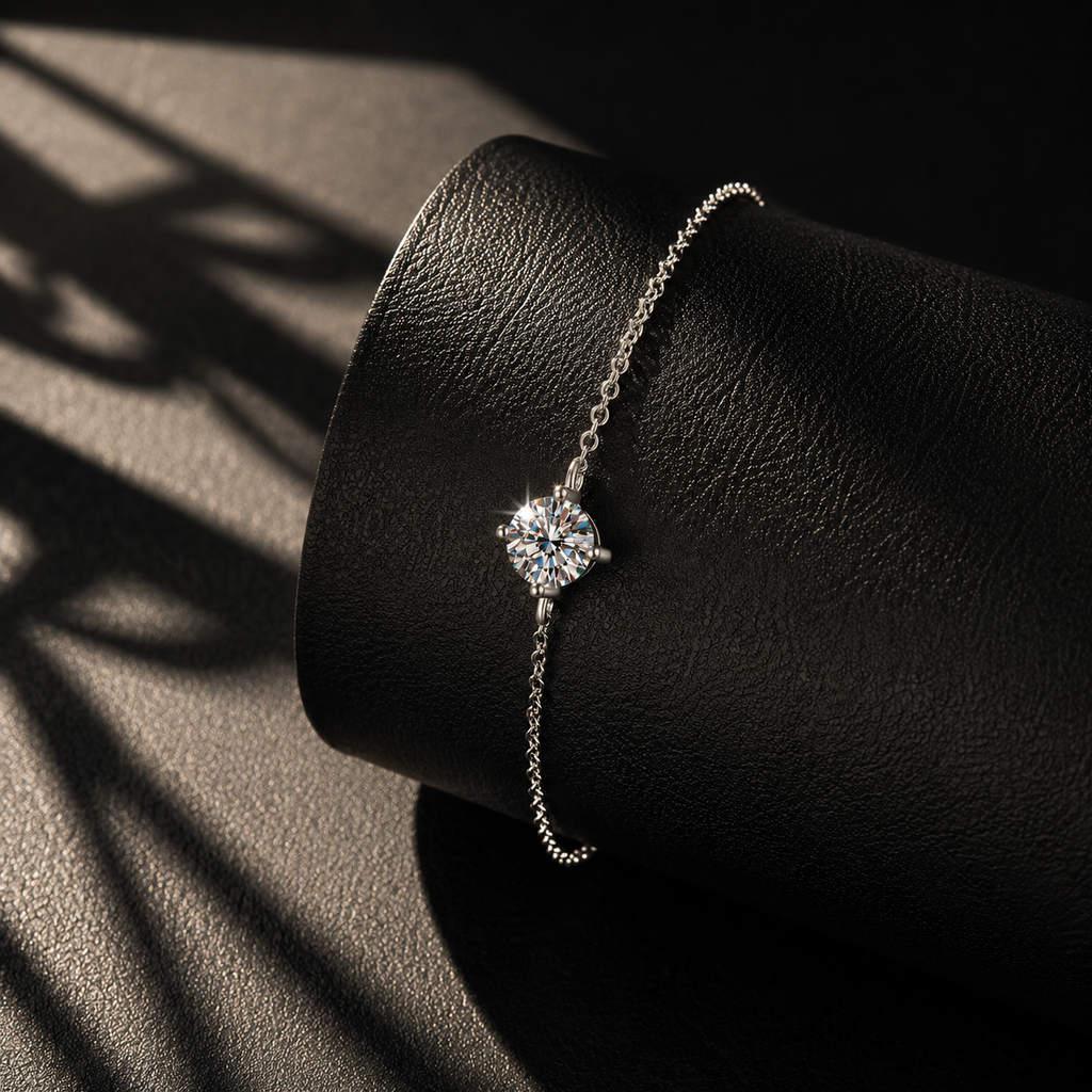 Pulseira Essenza Liora em Prata 925 e Moissanita