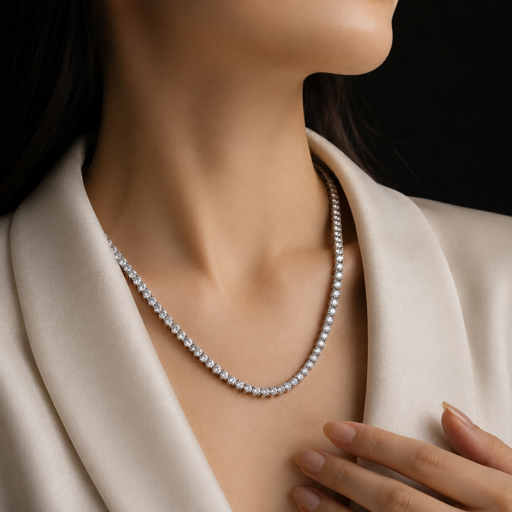 Colar Essenza Riviera Allure em Prata 925 e Moissanita