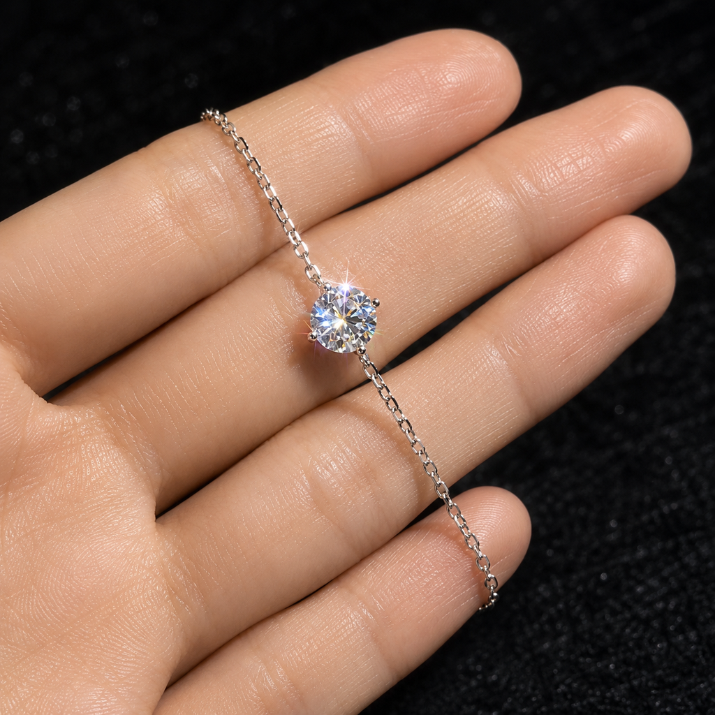 Pulseira Essenza Liora em Prata 925 e Moissanita
