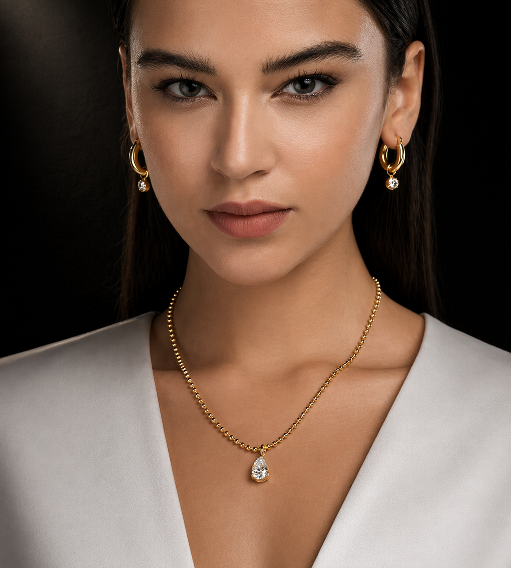 Colar Angle Bloom em Prata 925 e Moissanita