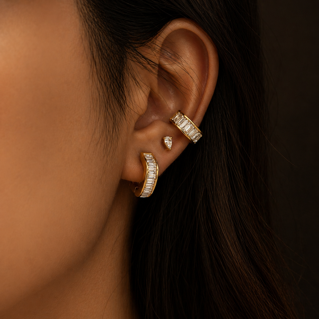 Argola Linea Cuff Cravejado